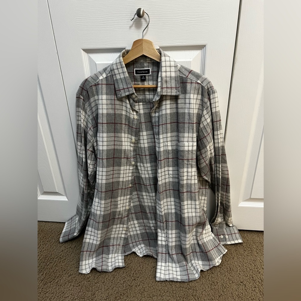 Men’s Casual Button Down Club Room Long Sleeve Shirt